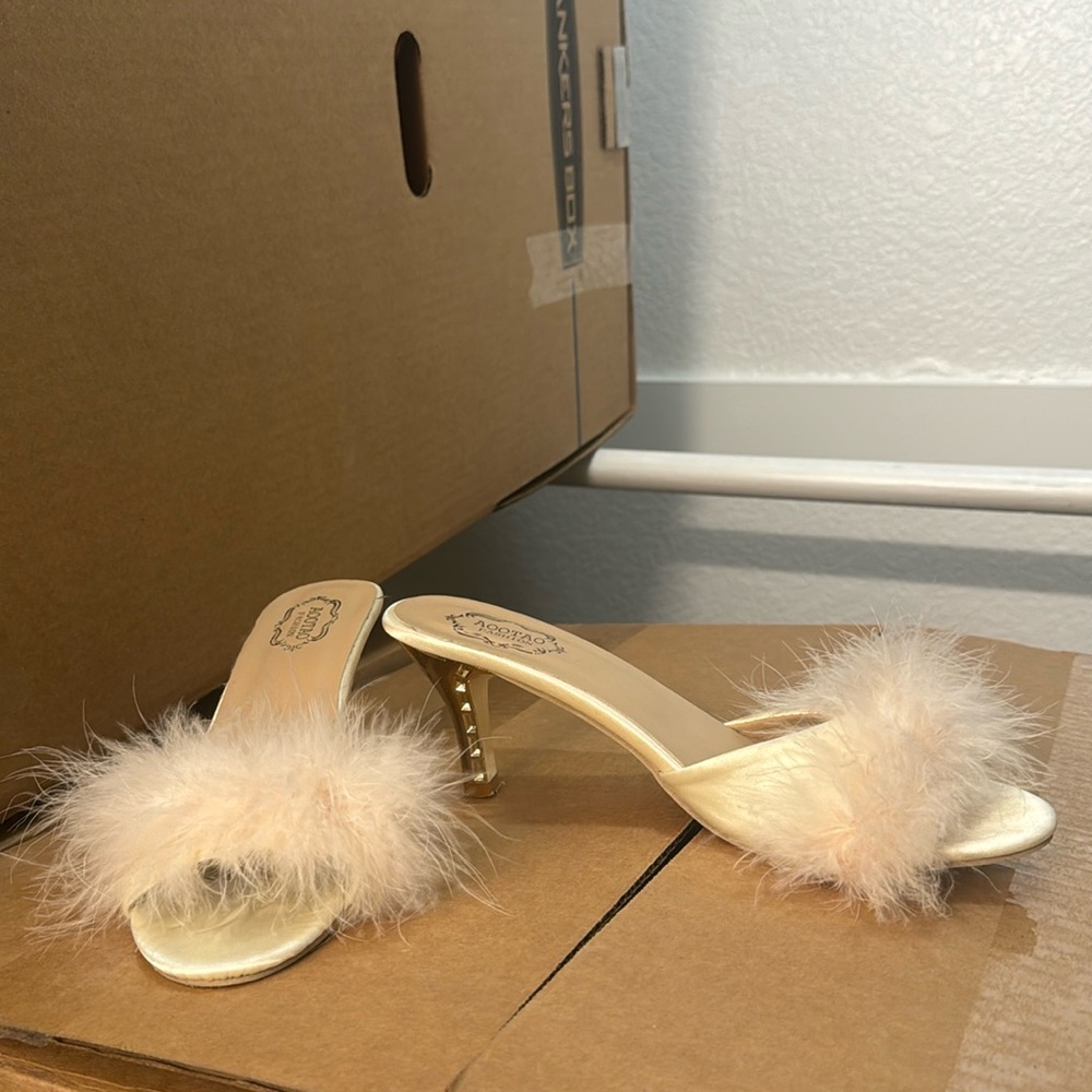 Fluffy kitten heels